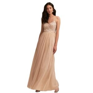 BHLDN Elowen Dress | Oyster (Blush Pink) | Size 16